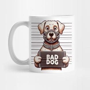 Muzzled Bad Dog Jail Photo Mug